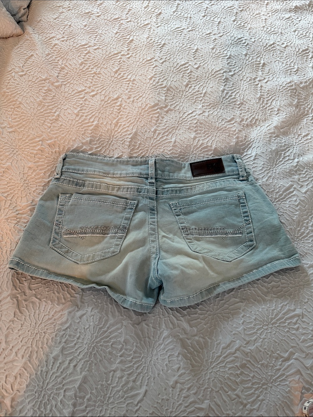 BKE Women's Light Blue Denim Cutoff Shorts